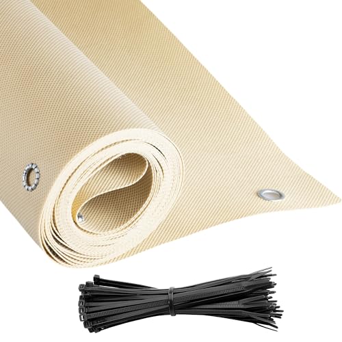 COVER IT Balkon Sichtschutz Ohne Bohren Balkonsichtschutz Beige mit Ösen 80 x 700 cm Sichtschutz Balkon Ohne Bohren - Sichtschutz für Balkon Terrasse - Sichtschutz Balkongeländer COVER IT Balkon Sichtschutz Ohne Bohren Balkonsichtschutz Beige mit Ösen 80 x 700 cm Sichtschutz Balkon Ohne Bohren - Sichtschutz für Balkon Terrasse - Sichtschutz Balkongeländer von COVER IT
