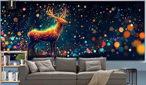 Generic Diamond Painting Erwachsene Reh 140x70cm Malen Nach Zahlen Tier Diamant Painting Bilder mit Diamond Painting zubehör, DIY Mosaikherstellung für Dekoration Geschenke für Frauen von Generic