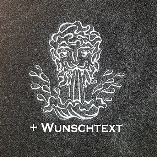 Generic Duschtuch, ca. 70x140 cm, schwere Qualität 550 g/qm mit Sternzeichen Wassermann + Wunschtext besticktbestickt (grau) von Generic
