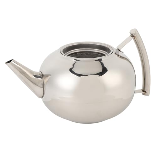 Generic Edelstahl -Teekessel, Edelstahl -Tee Topf Feine Filterfilterung Stabiler Seitengriff Leckdof mit Deckel für Zuhause (2,0 l/2000ml) von Generic