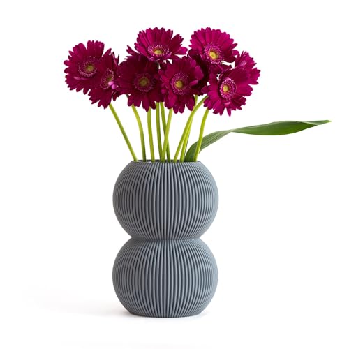 Generic Elegante Doppel-Sphere Vase in Geometrischem Design | 3D-Druck | Vielfältige Farboptionen | Wasserdicht mit Innenglaszylinder, 2-sphere-vase von Generic