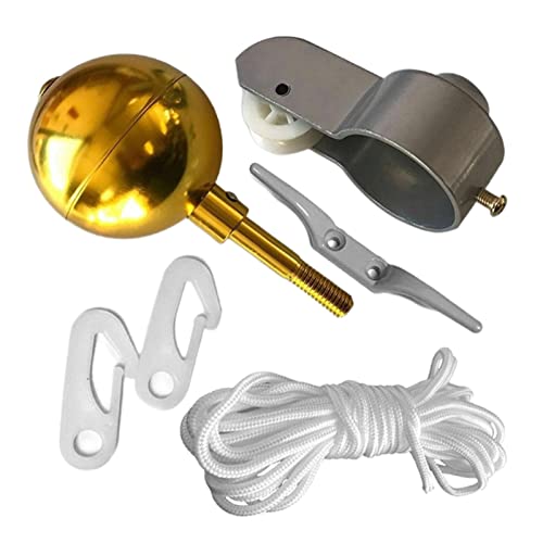 Fahnenmast Teile Reparatursatz 3" Topper Gold Ball Ersatzteil Hardware Fahnenmastbefestigung von Generic