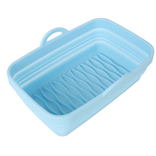 Generic Faltbares Silikon -Frittyer -Korb, ölbeständige Rechteck Rechteck Silikon Fritteuse Liner für Familienbacken für Sommerfeiern (BLUE) von Generic