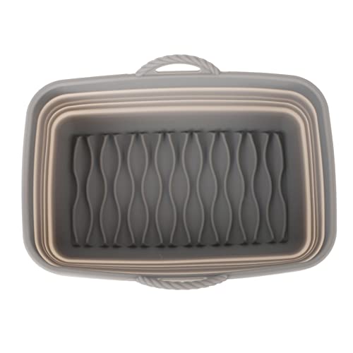 Generic Faltbares Silikon -Frittyer -Korb, ölbeständige Rechteck Rechteck Silikon Fritteuse Liner für Familienbacken für Sommerfeiern (GREY) von Generic