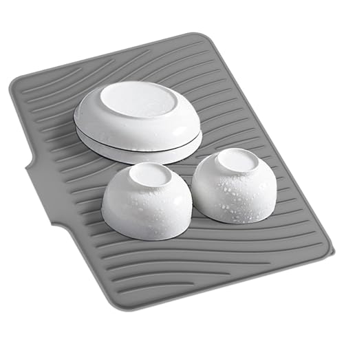Generic Geschirr-Trockner-Matte, Trocknermatte Küchenarbeitsplatte Silikon Kochgeschirrmatte Multifunktionales Küchenhelfer, hitzebeständig trockene Topfunterlage von Generic