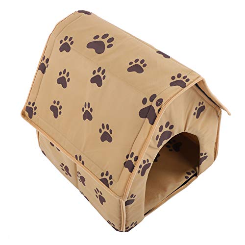 Generic Hundehaus, Haustierhaus mit Faltbarem Bett Kleiner Fußabdruck Haustierbett Zelt Kleines Hundehaus Hund Höhlenbett für Welpen Katze Abnehmbares Waschhaus (Brown) von Generic