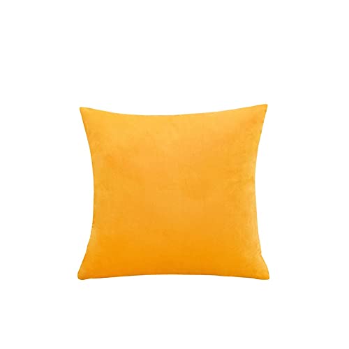 Generic Kissenbezug Feste Farb Samtpolsterabdeckung Süßigkeiten Farbwurfkissen Hülle for Sofa Auto Home Dekorative Kissenbezug Kissenbedeckung Dekoration (Color : Apricot Yellow, Size : 40x40cm) von Generic