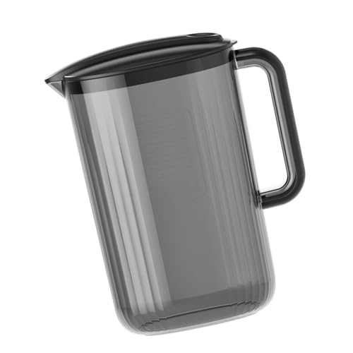 Generic Krug mit Deckel, Transparentem Kunststoff Moderner Lebenszimmer Schlafzimmer mit V -Form -Plastikkrug Saftbehältern mit Deckel für Tees Säfte Limonade (Black) von Generic