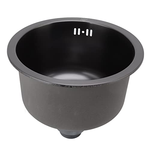 Generic Küchenspüle, Fregadero de Cocina Waschbecken Edelstahl Becken Single Bowl Mini Round Küchenspüle mit Abflusszubehör für Zuhause (#1) von Generic