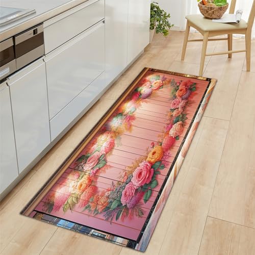 Generic Läufer Teppich Lang Flur rutschfest Waschbar Teppich Rot, 60x120cm Küchen Teppich Microfiber Dauerhaft, Schlafzimmer Rosenkranzpflanze Carpet, für Esszimmer Flur Generic Läufer Teppich Lang Flur rutschfest Waschbar Teppich Rot, 60x120cm Küchen Teppich Microfiber Dauerhaft, Schlafzimmer Rosenkranzpflanze Carpet, für Esszimmer Flur von Generic