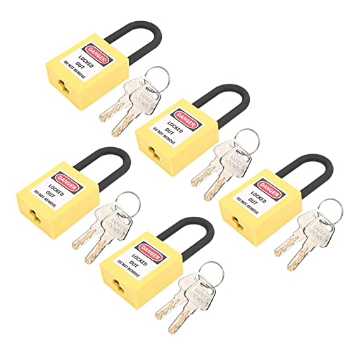 Generic Lockout -Schloss, 5 Sätze 38 Mm Rotes Lockout -Vorhängeschloss Tagout Lock Sicherheits Tool für Mechanische Geräte (YELLOW) von Generic