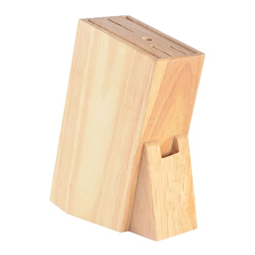 Generic Messerblock aus Holz, Universal-Messerhalter, Unbestückte Messerblöcke, Messerblock ohne Messer, Messeraufbewahrung mit 7-Schlitz für 5 Messer, Geflügelschere, Wetzstahl, H092004 von Generic