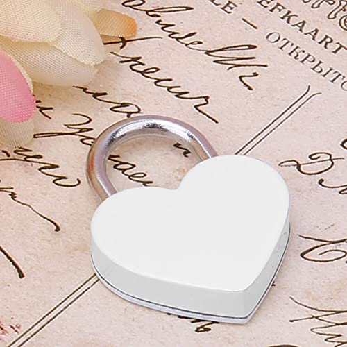 Generic Metall Buntes Herzschloss -Vorhängeschloss Set für Haushaltshandwerksvorräte mit Schlüsseln für Schmuckschachtel und Kleines Gepäck, 2 Sets Weiß/Gelb (WHITE) von Generic