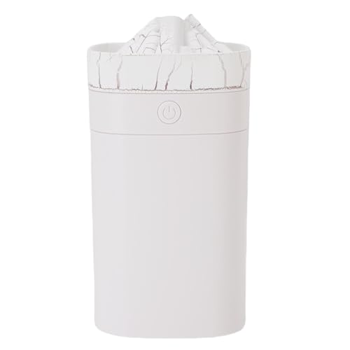 Generic Mini -Luftbefeuchter Farbenfrohe Feueraromatherapie Diffusor für Home Office, 400 Ml USB Desktop ätherische Ölmaschine (WHITE) von Generic