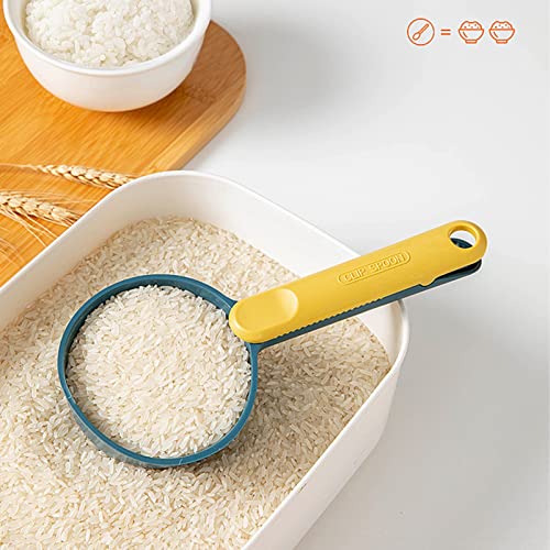 Generic Mini Messlöffel, Food Scoop Hund Food Scooper Multifunktional Getreideschaufeln, Küchenmehllöffel, Haustierfutterschaufel, Reisschaufel mit Griff für Mehl Reisbohnen (Blau und Gelb) von Generic