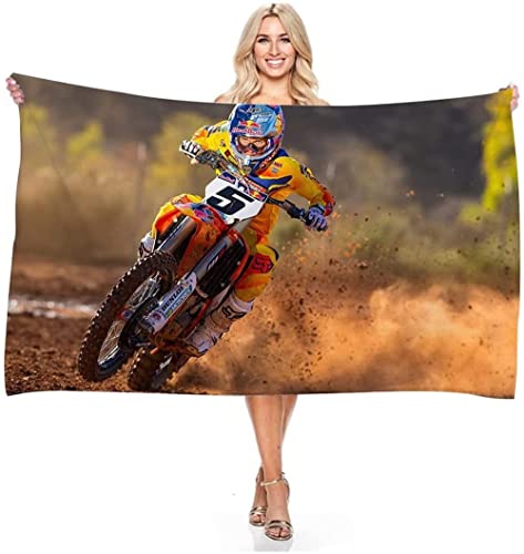 Motorrad Duschtuch Handtuch Strandtuch 70 X140cm,Mikrofaser HandtuchMotocross Motorcycles Badetuch Für Erwachsene Strandtuch (A2,70x150cm) von Generic