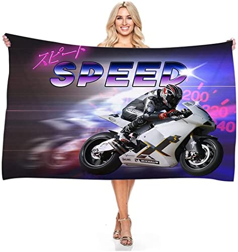Motorrad Duschtuch Handtuch Strandtuch 70 X140cm,Mikrofaser HandtuchMotocross Motorcycles Badetuch Für Erwachsene Strandtuch (A3,70x150cm) von Generic