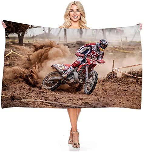 Motorrad Duschtuch Handtuch Strandtuch 70 X140cm,Mikrofaser HandtuchMotocross Motorcycles Badetuch Für Erwachsene Strandtuch (A5,70x140cm) von Generic