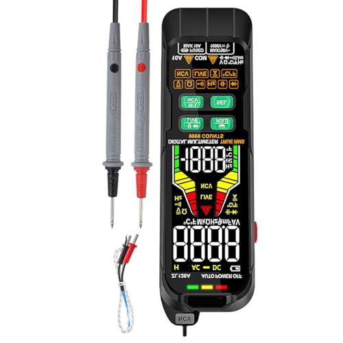 Generic Multimeter, Spannungstester -Farbanzeige Multi -Meter Digital mit Komfortables Griff für Elektrische Tests, Automobilreparatur und Industrielle Elektrische Wartung (ZL128A) von Generic