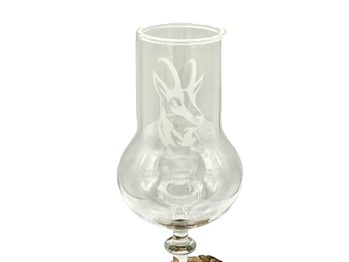 Generic Mundgeblasenes Schnapsglas 4cl ohne Fuß mit Gamsgravur, keine von Generic
