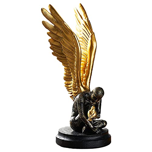 perfk Nordic Engel Figur Lebendige Skulptur Kunst Aufenthaltsraum Hotel Dekoration Zubehör Artikelarbeit Geschenke, golden von perfk