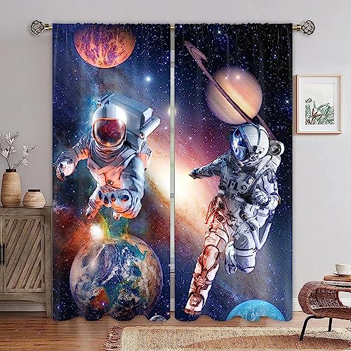 Generic Ösen Gardinen Galaxie Astronaut Erde 3D Verdunkelungsvorhang Vorhang Blickdicht Wärmeisolierung Gardine Polyester Kinderzimmer Schlafzimmer Curtains Blickdicht 2Er Set 140 X 160 cm -5T4O-H4W Generic Ösen Gardinen Galaxie Astronaut Erde 3D Verdunkelungsvorhang Vorhang Blickdicht Wärmeisolierung Gardine Polyester Kinderzimmer Schlafzimmer Curtains Blickdicht 2Er Set 140 X 160 cm -5T4O-H4W von Generic