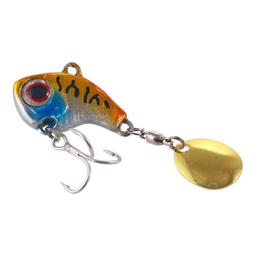 Generic PULABO 1 Stück Rotierende Metallfischköder VIB Vibration Köder Spinner Löffel Jigs Forelle Winter Angeln Harte Köder Tackle Pesca 9g langlebig von Generic