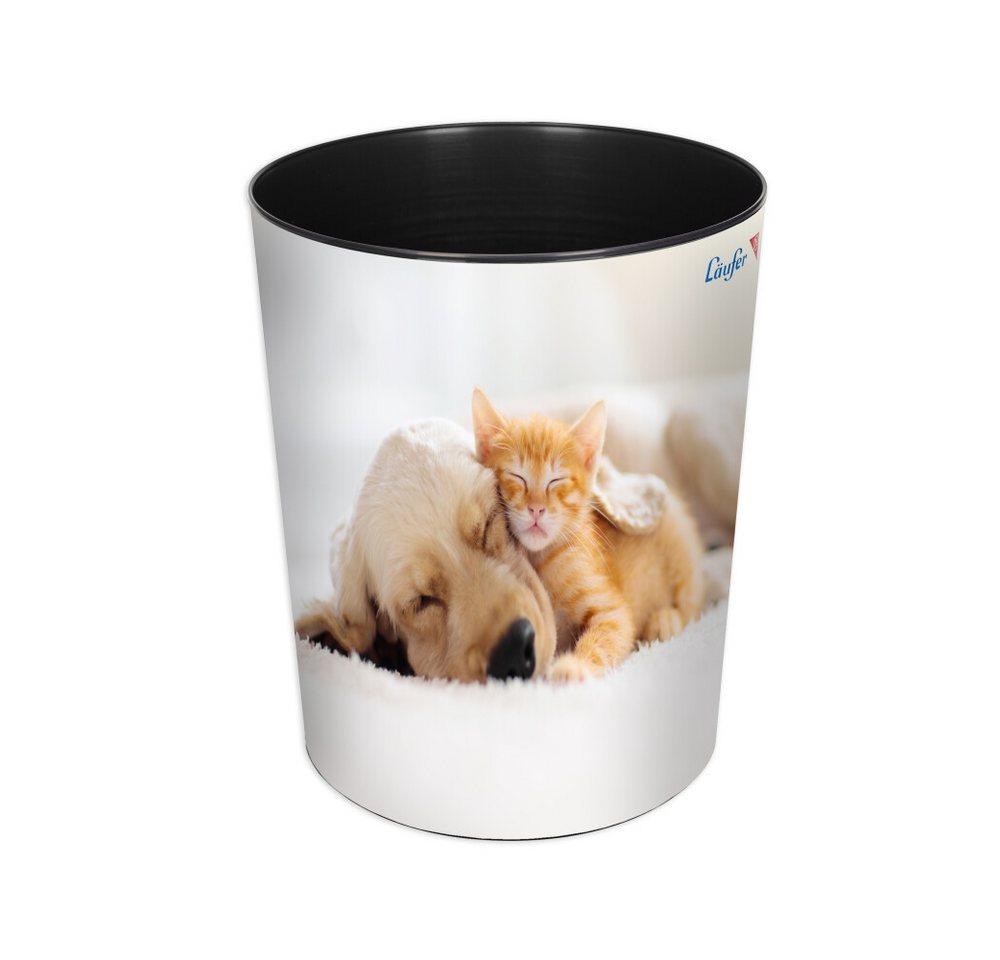 Generic Papierkorb Läufer 26667 Papierkorb Hund und Katze, 13 Liter Mülleimer von Generic