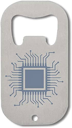 Generic Processor CPU Minimalist Art Flaschenöffner aus Edelstahl Silber One Size von Generic