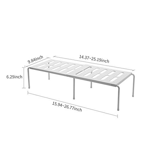 Generic Regal Organizer, Geräteregal Küchenregal Doppelt Ihren Thekenraum, Schrankgewürzregalregal für Küche, Gefrierschrank, Speisekammer und Badezimmer (WHITE) von Generic