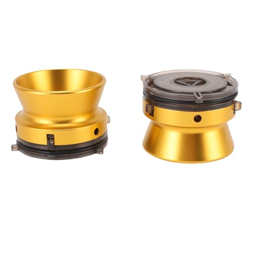 Generic Robuste Aluminium -Legierung Nab Hub -Adapter 1/4 10 Zoll Opener, Passend für Rollen zu Reel Tape Recorder, Set von 2 Adaptern (Gold) von Generic