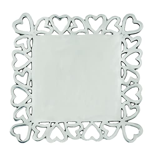 Generic Serviertablett in Herzform – 30 x 30 cm, Aluminium-Metallplatte für Partys, Hochzeiten, Geschenke, modern, silberfarben, handgefertigt von Generic