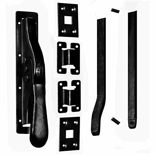 Set Tortreibriegel Torverschluss Türtreibriegel Stangen 2540 mm Vierkant 14 mm schwarz von Generic