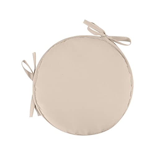 Generic Sitzkissen mit Bänder - 30 cm Rundes Stuhlkissen Sitzpolster für Stuhl Weiches Sitzkissen Sitzauflage für Autositz, Bürostuhl, Esszimmer Stühle Bänke und Alle Stühle (Beige, 30X30CM) von Generic