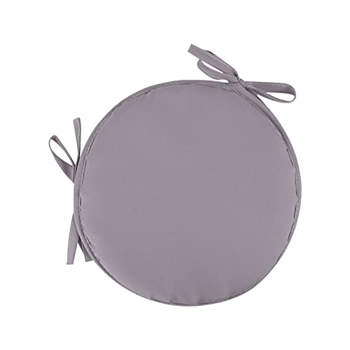 Generic Sitzkissen mit Bänder - 30 cm Rundes Stuhlkissen Sitzpolster für Stuhl Weiches Sitzkissen Sitzauflage für Autositz, Bürostuhl, Esszimmer Stühle Bänke und Alle Stühle (Grau, 30X30CM) von Generic