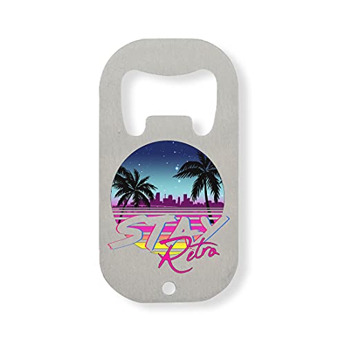 Generic Stay Retro Florida Miami Vice Retro Wave Flaschenöffner aus Edelstahl Silber von Generic