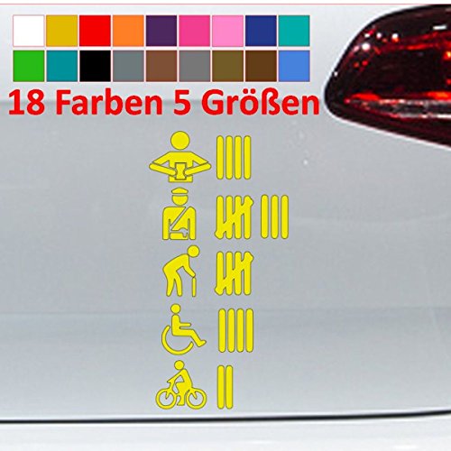 Strichliste Handy Polizei Auto Aufkleber Car JDM OEM Sticker 18 Farben 5 Größen von Generic