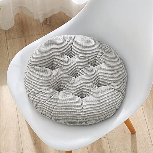 Stuhlpolster Runde Stuhl Sitzpolster Für Esszimmerstühle Gepolsterte Kissen Für Drinnen Und Draußen Für Garten Terrasse Zuhause Küche Büro (Color : LightGrey, Size : 28x28cm) von Generic