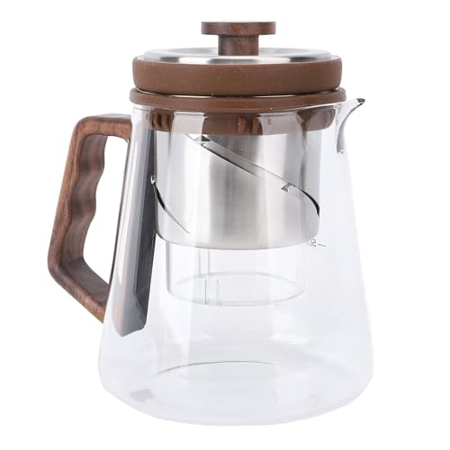 Generic Teekannenglas mit Häufbarer Infuser -Lecksout Spout Bequemer Holzgriff 500 Ml Kapazität für Teeliebhaber von Generic