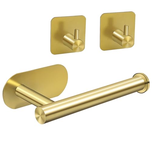 Generic Toilettenpapierhalter aus 304 Edelstahl, Wandmontage, goldfarben, Set – selbstklebender Papierhandtuchhalter, selbstklebend, robuste Wandhaken, 2 Stück, kein Bohren, Toilettenpapierhalter für Generic Toilettenpapierhalter aus 304 Edelstahl, Wandmontage, goldfarben, Set – selbstklebender Papierhandtuchhalter, selbstklebend, robuste Wandhaken, 2 Stück, kein Bohren, Toilettenpapierhalter für von Generic