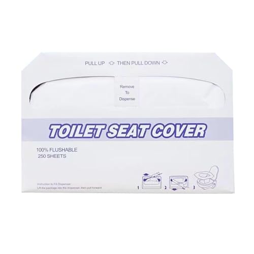 Generic Toilettensitzbezüge, Papier Diskrete Sitze Spülbar für Erwachsene, für Unternehmen, 250 Blatt von HuadaXtai