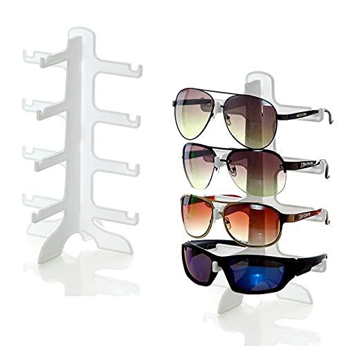 2 Stück Brillenständer, Sonnenbrillen Brillenhalter Kreative Kunststoff Brillenregal 4-Lagen Brillen Aufbewahrungs Präsentationsregal, für AufbewahrungSonnenbrillen, Myopia-Brillen, Planspiegel von Ericrise