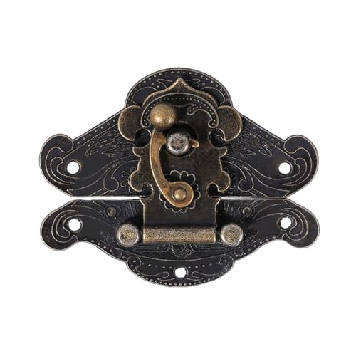 Generic Vintage Decorative Lock Hasp -Teller für Hölzerne Schmuckschachtel, Langlebiger Retro -Brustschlos (L 82 * 65 mm) von Generic