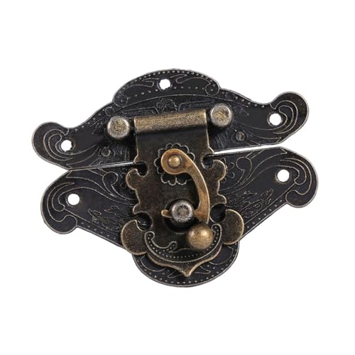 Generic Vintage Decorative Lock Hasp -Teller für Hölzerne Schmuckschachtel, Langlebiger Retro -Brustschlos (M 66 * 54 mm) von Generic