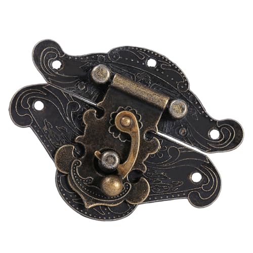 Generic Vintage Decorative Lock Hasp -Teller für Hölzerne Schmuckschachtel, Langlebiger Retro -Brustschlos (Minni28*23 mm) von Generic