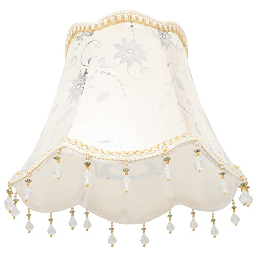 Generic Vintage Europäische Lampenschirme Viktorianische Lampenschirme Königliche Glockenform Lampenschirm Mit Perlenspitze Fransen Lampenschirme Ersatz Für Tischlampen 25 X 20 Cm von Generic