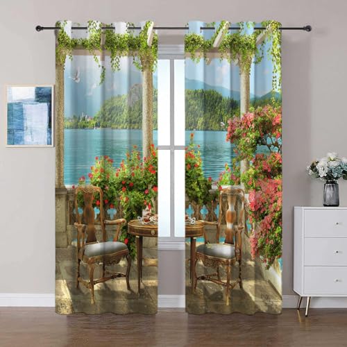 Generic Vorhang Balkon Mit Meerblick Verdunkelungsvorhänge mit Ösen Vorhänge Blickdicht Kälte- Und Wärmeisolierung Balkon Schlafzimmer Vorhangschals 2er Set B75 x H166 cm Generic Vorhang Balkon Mit Meerblick Verdunkelungsvorhänge mit Ösen Vorhänge Blickdicht Kälte- Und Wärmeisolierung Balkon Schlafzimmer Vorhangschals 2er Set B75 x H166 cm von Generic