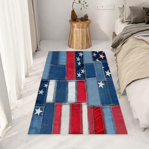 Geometrie Jeansmuster In Blau Teppich Wohnzimmer 160x230cm, Flauschiger Kurzflor Teppich Waschbarer Moderner Teppiche Geometrie Streifen Sterne rutschfest Teppiche für Esszimmer Küchen Schlafzimmer Geometrie Jeansmuster In Blau Teppich Wohnzimmer 160x230cm, Flauschiger Kurzflor Teppich Waschbarer Moderner Teppiche Geometrie Streifen Sterne rutschfest Teppiche für Esszimmer Küchen Schlafzimmer von Generic