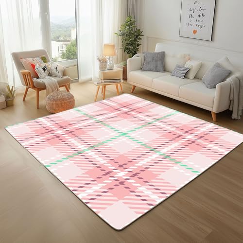 Geometrie Streifen In Rot Teppich Wohnzimmer Teppisch 200x300cm Waschbar Kurzflor Weich rutschfest Teppich, Moderner Geometrie Plaid Teppiche für Schlafzimmer Kinderzimmer Büro Esszimmer von Generic