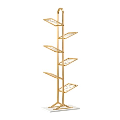 Geometrisches Bücherregal aus Metall, platzsparendes Lagerregal, schmales Standregal, geeignet for Wohnzimmer, Schlafzimmer, Büro, Ecke(Gold,24x45x130cm) von Generic